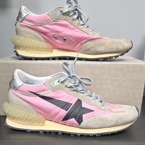 Golden Goose Pink and Silver Sneakers